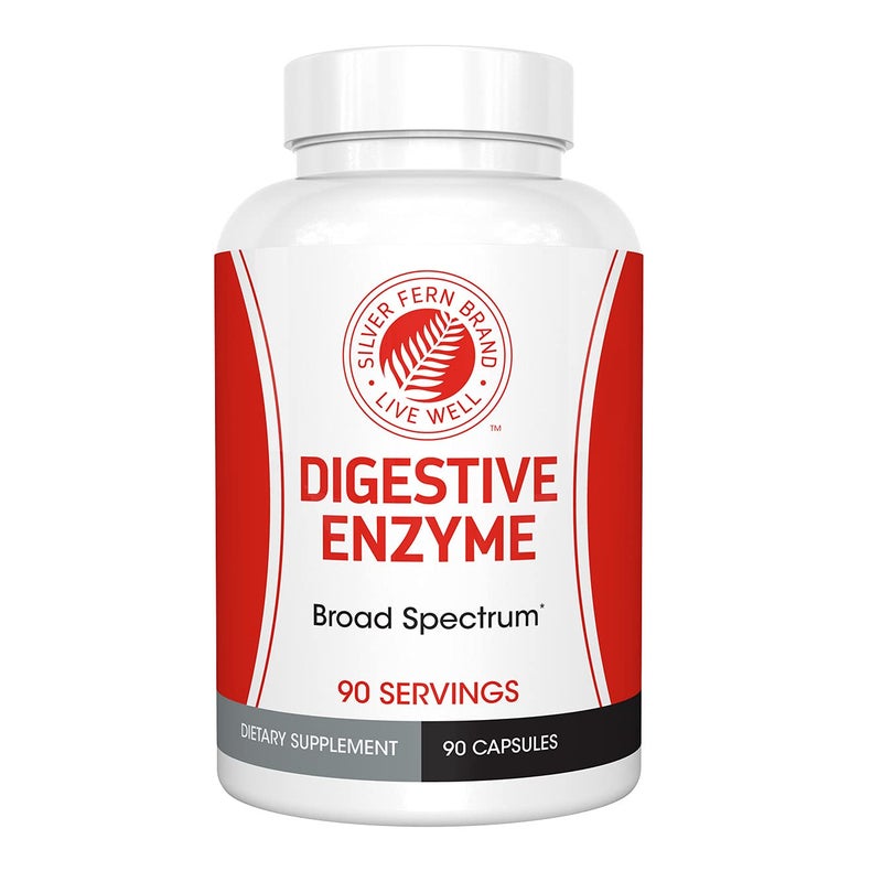 Silver Fern Brand Ultimate Digestive Enzyme Supplement 1 Bottle 90 Capsules High Potency Multi Enzyme Digestive Comfort Food Tolerance Hemicullulase Peptidase Maltase More